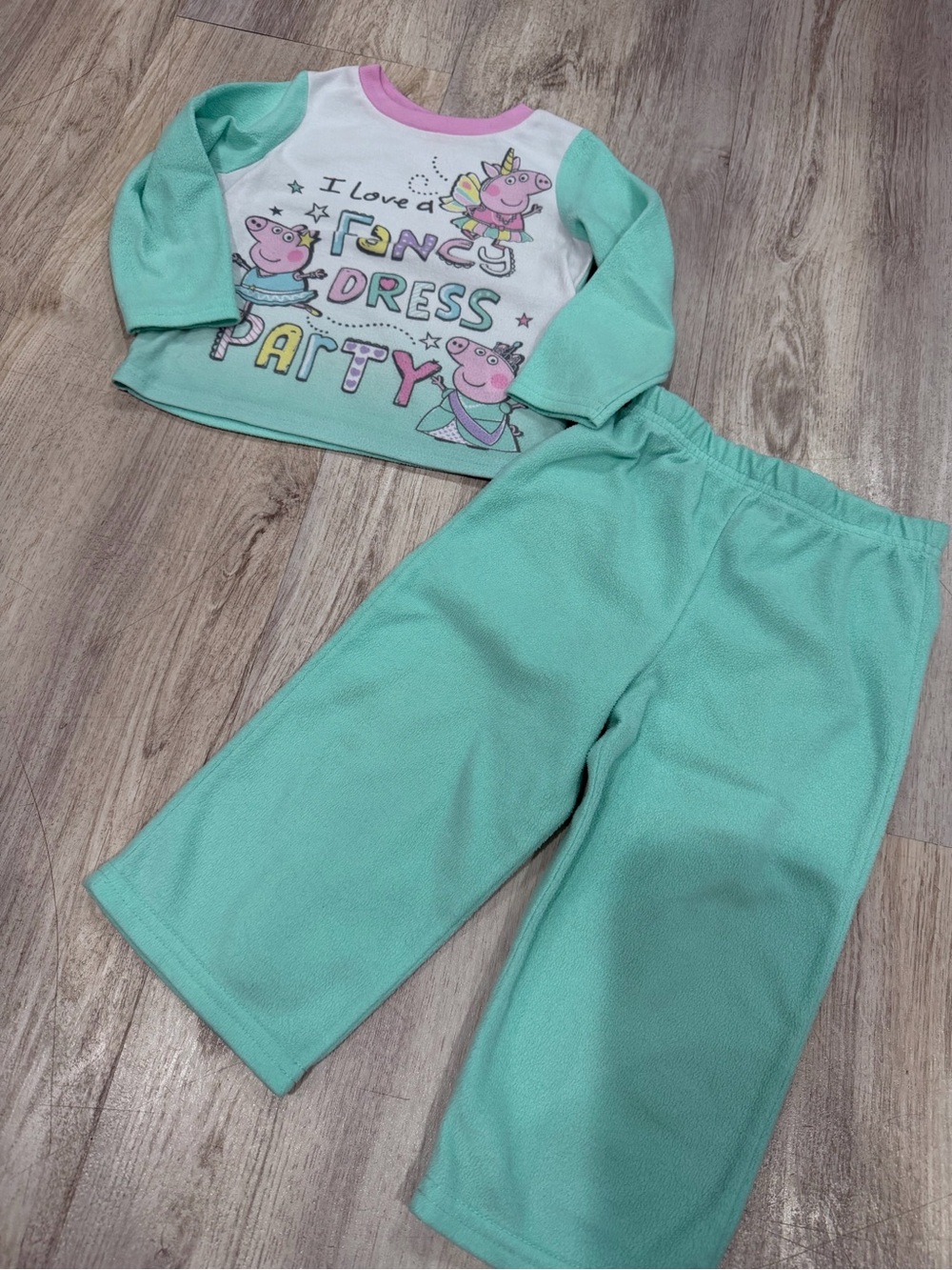 Peppa Pig Mint Green and Pink Fancy Dress Party Pajama Set